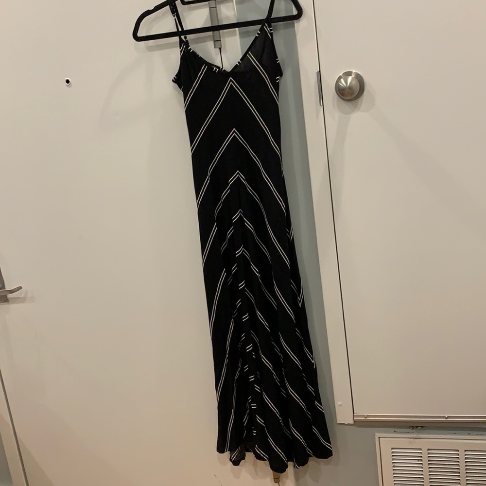 Black and white striped maxi dress